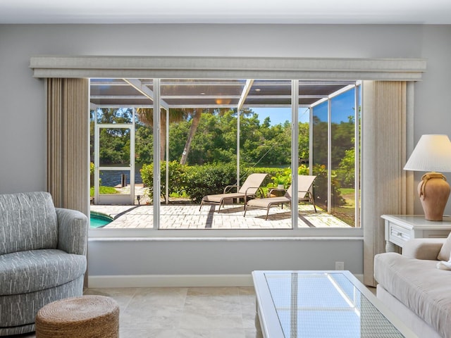 sitting room with a healthy amount of sunlight