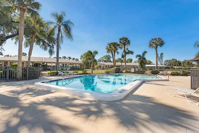 view of pool featuring a patio