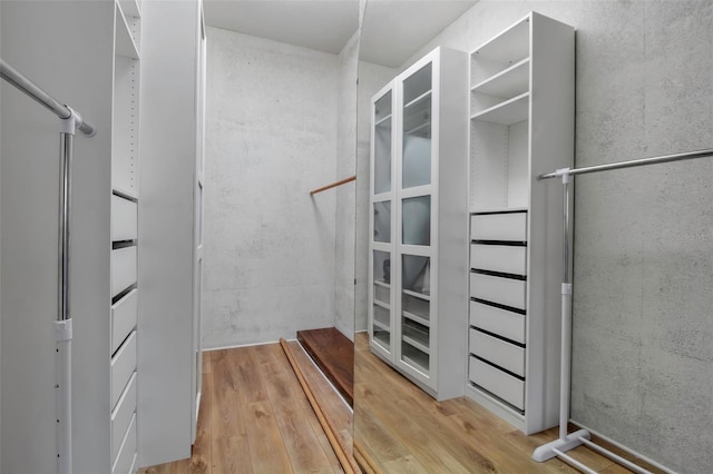 spacious closet with wood-type flooring