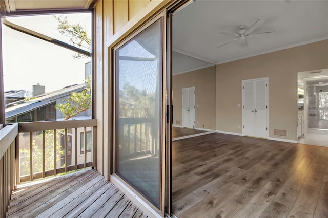 interior space featuring a wealth of natural light and ceiling fan