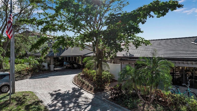 view of front of house with a carport