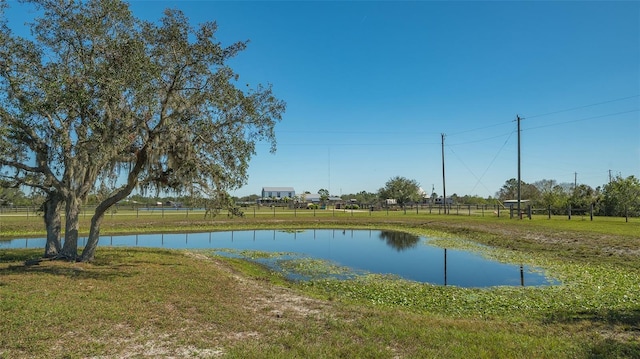 property view of water with a rural view