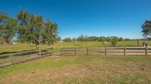 view of yard featuring a rural view