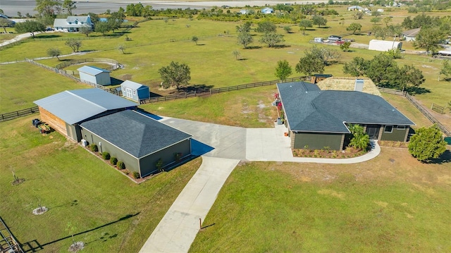 drone / aerial view featuring a rural view