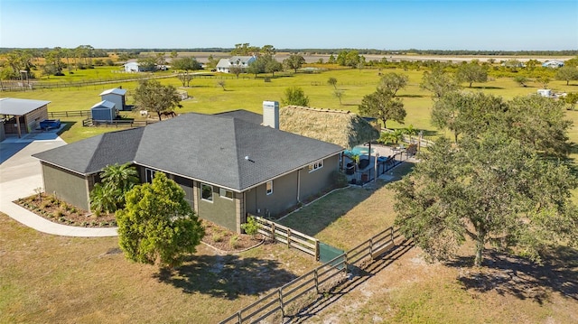 bird's eye view with a rural view