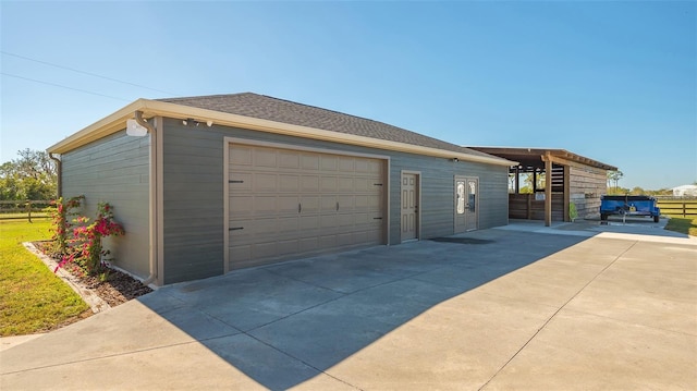 view of garage