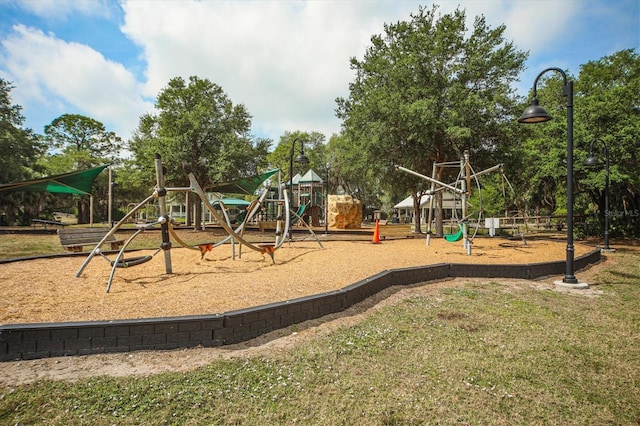 view of playground featuring a yard