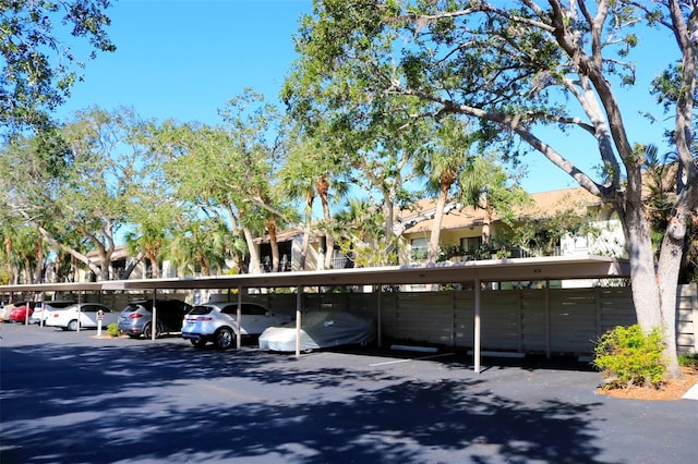 view of parking featuring a carport