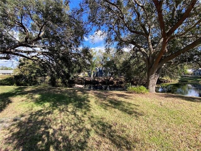 view of yard featuring a water view