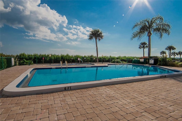 view of pool with a patio area