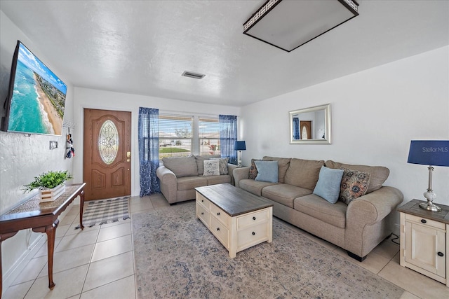 view of tiled living room