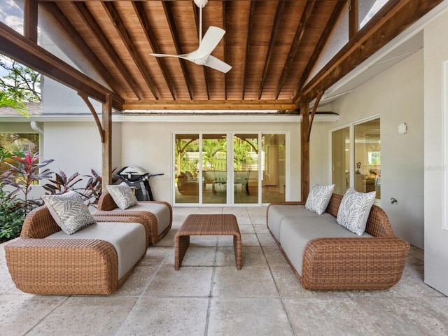 view of patio / terrace with ceiling fan