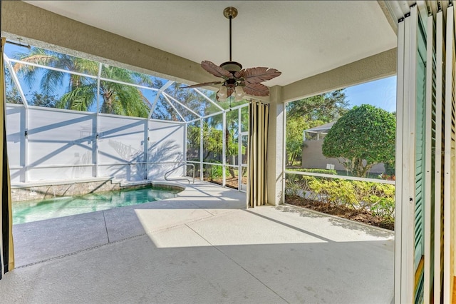 exterior space featuring a healthy amount of sunlight and a swimming pool