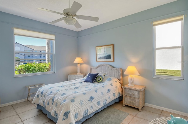 8755 Olde Hickory Ave Unit 7101, Sarasota, FL 34238 - bedroom featuring light tile patterned floors and ceiling fan