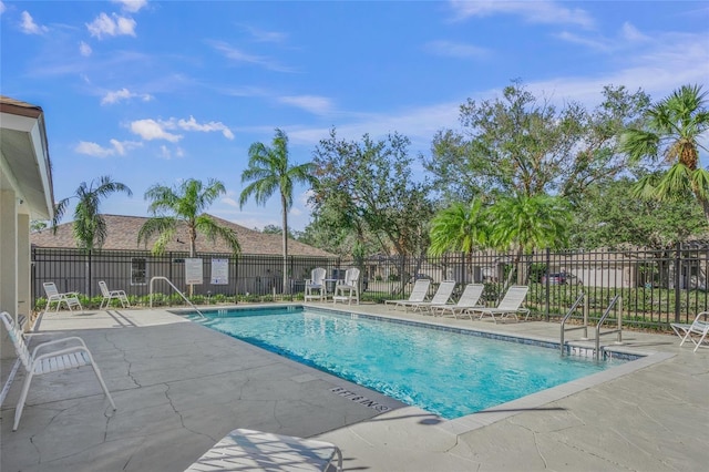 view of pool featuring a patio area