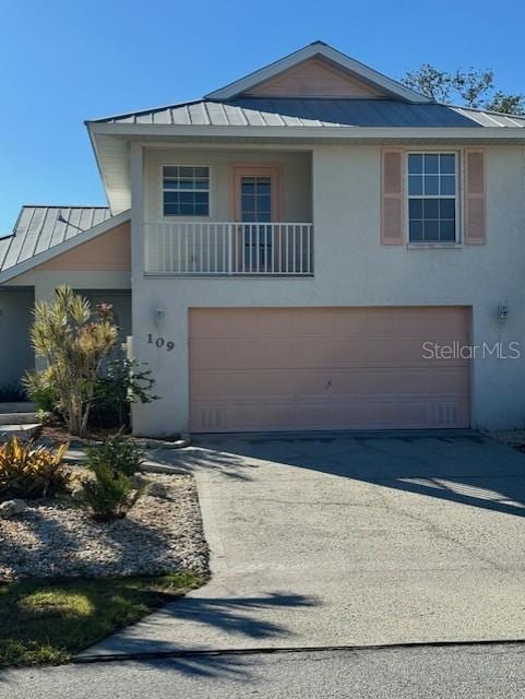 view of property with a garage