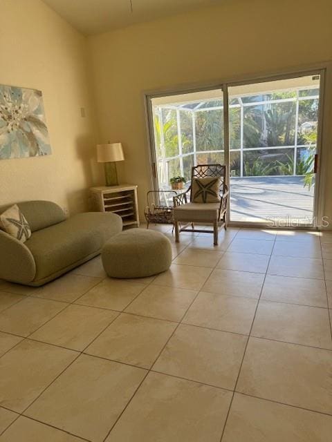 view of tiled living room