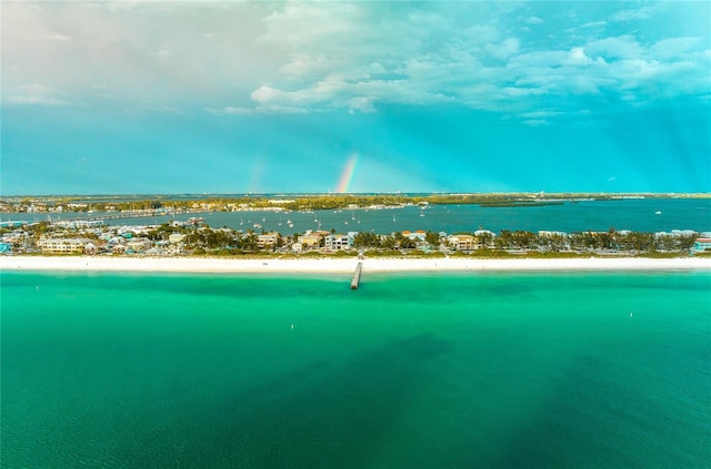 property view of water with a view of the beach