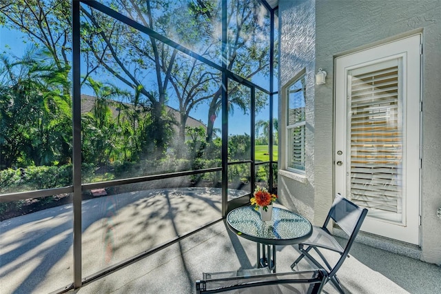 view of unfurnished sunroom