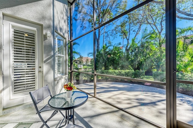 view of unfurnished sunroom