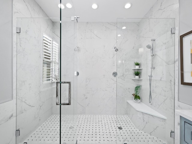 bathroom with an enclosed shower