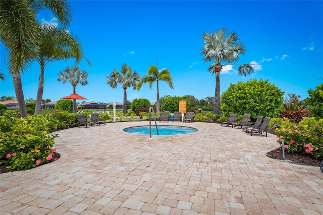 view of pool featuring a patio area