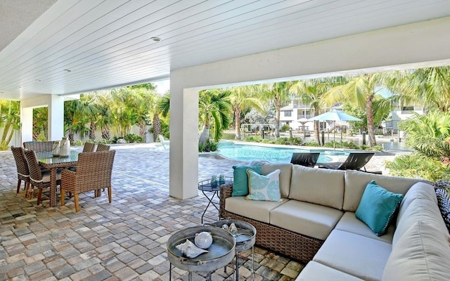 view of patio / terrace with an outdoor living space