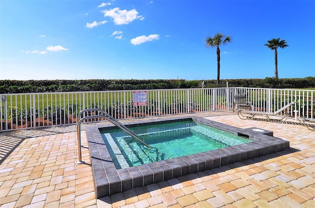 view of pool with a community hot tub