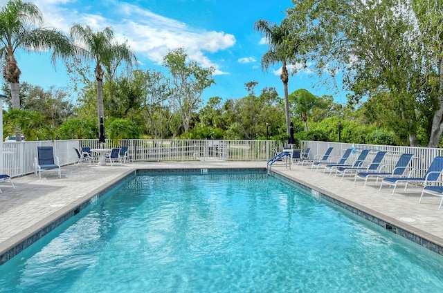 view of pool featuring a patio