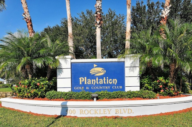 view of community sign