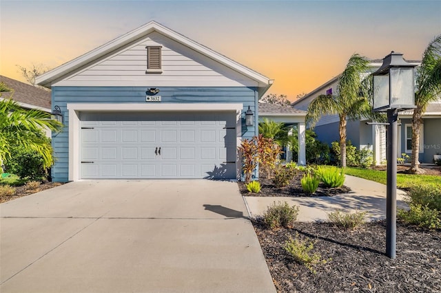 view of front facade with a garage