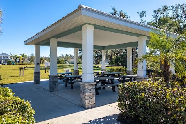 exterior space with a gazebo