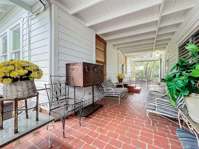 view of patio with a porch