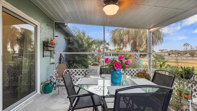 view of sunroom