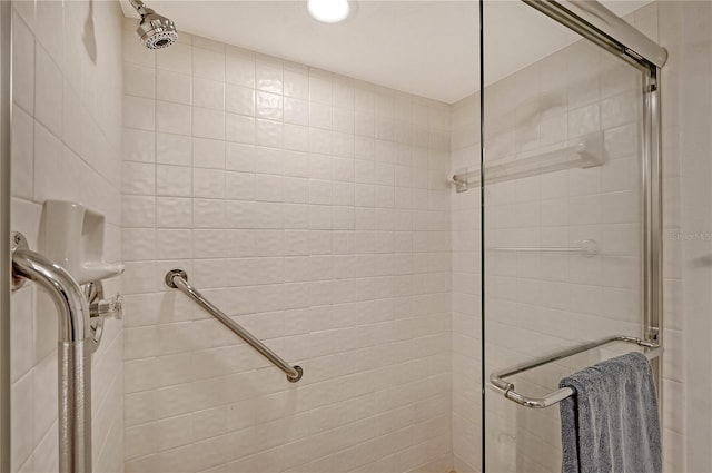 bathroom featuring walk in shower