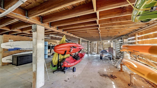 misc room with concrete flooring