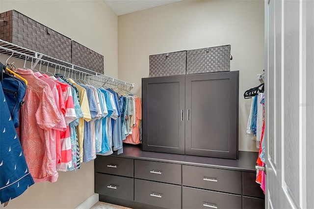 view of walk in closet