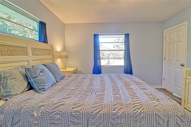 bedroom with a textured ceiling