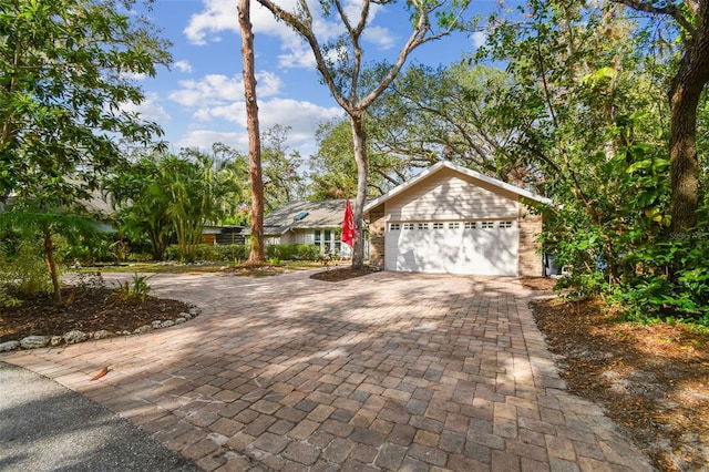 view of front of home with a garage