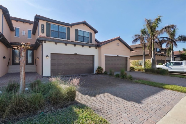 view of front of house with a garage