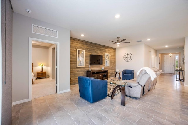 12689 Promenade Estates Blvd, Sarasota, FL 34238 - living room with ceiling fan and recessed lighting