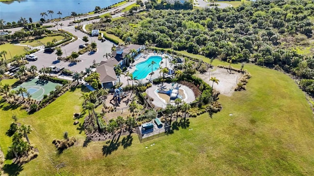 12689 Promenade Estates Blvd, Sarasota, FL 34238 - aerial view of a pool and a nearby body of water
