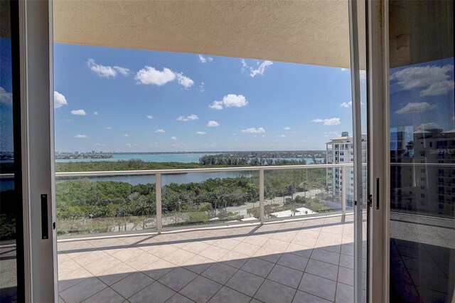 balcony with a water view