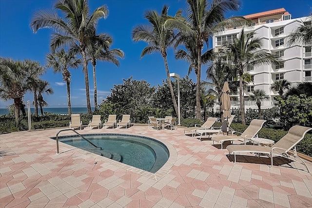 view of pool with a patio