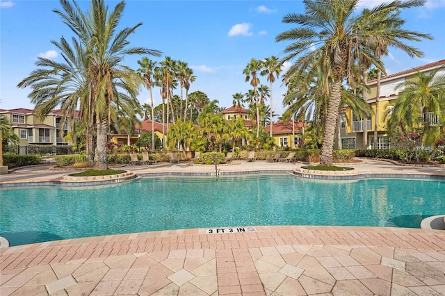 view of pool with a patio area