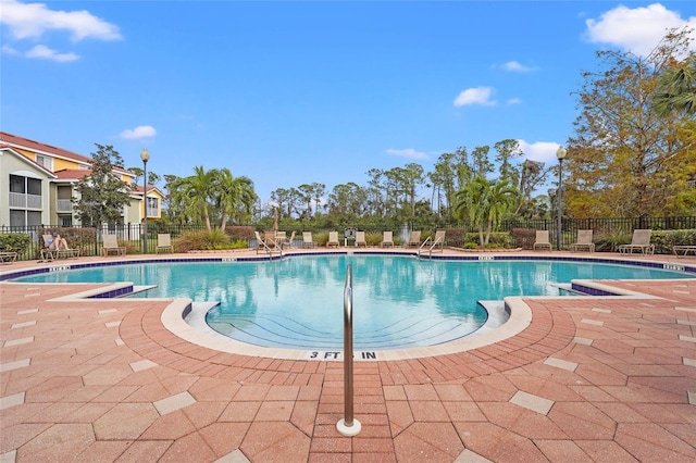 view of pool featuring a patio area