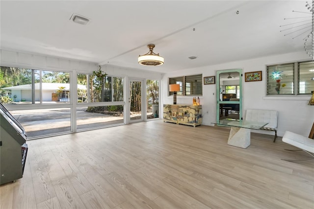 interior space with light hardwood / wood-style floors