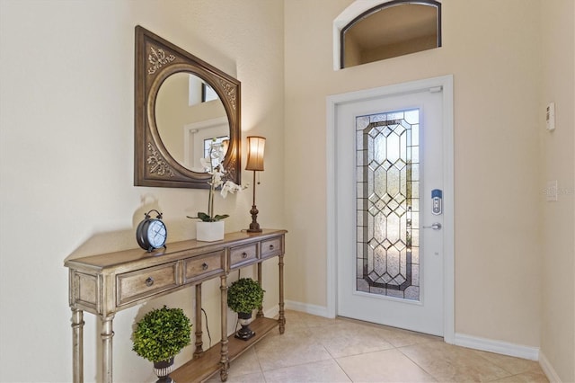 entryway featuring light tile patterned floors