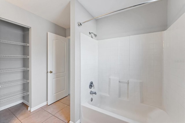 bathroom with shower / tub combination and tile patterned floors