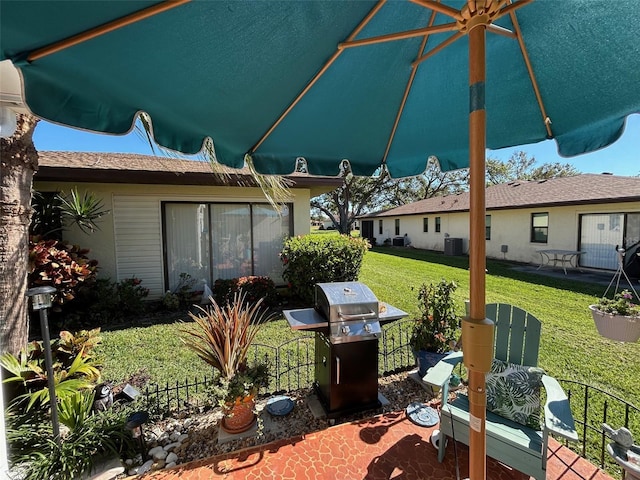 view of patio with area for grilling